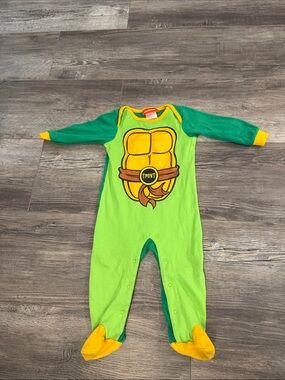 TMNT Green & Yellow Baby One-Piece Romper
